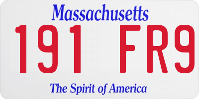 MA license plate 191FR9