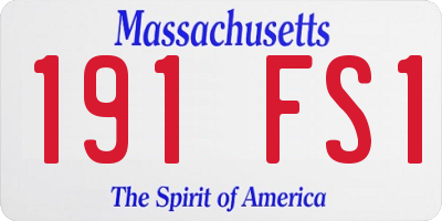 MA license plate 191FS1