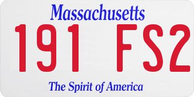 MA license plate 191FS2
