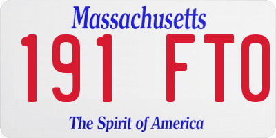 MA license plate 191FT0