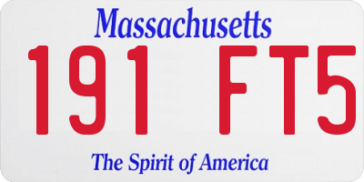 MA license plate 191FT5