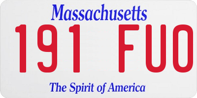 MA license plate 191FU0