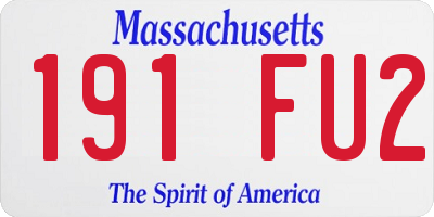 MA license plate 191FU2