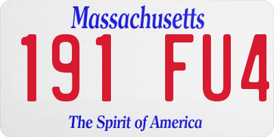 MA license plate 191FU4