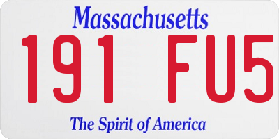 MA license plate 191FU5