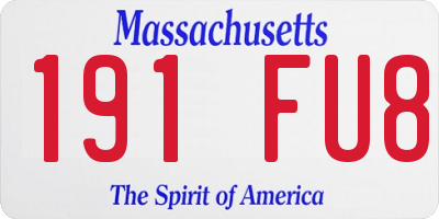 MA license plate 191FU8