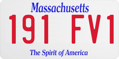 MA license plate 191FV1