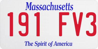 MA license plate 191FV3
