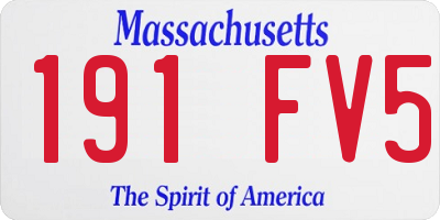 MA license plate 191FV5