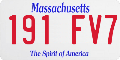 MA license plate 191FV7