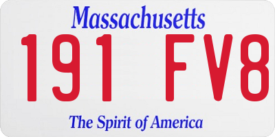 MA license plate 191FV8
