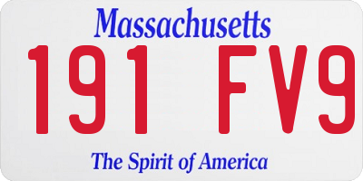 MA license plate 191FV9