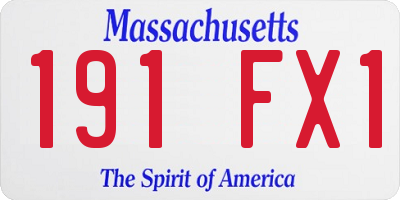 MA license plate 191FX1