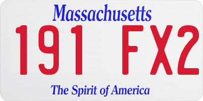 MA license plate 191FX2