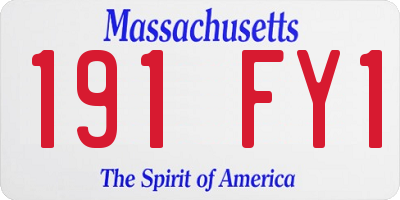 MA license plate 191FY1