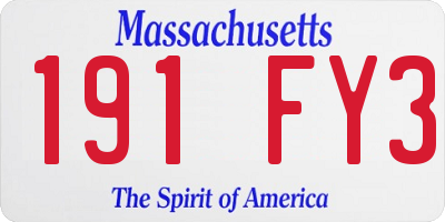 MA license plate 191FY3