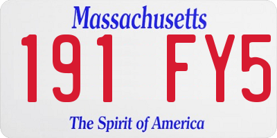 MA license plate 191FY5