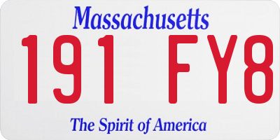 MA license plate 191FY8
