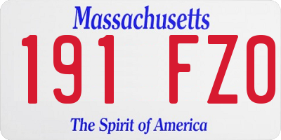 MA license plate 191FZ0