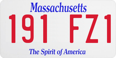 MA license plate 191FZ1