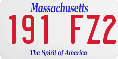 MA license plate 191FZ2