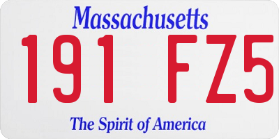 MA license plate 191FZ5
