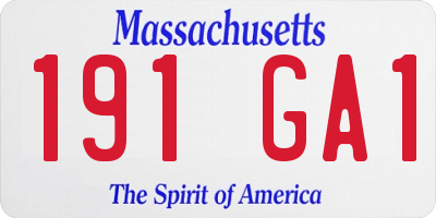 MA license plate 191GA1