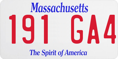 MA license plate 191GA4