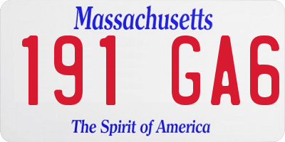 MA license plate 191GA6