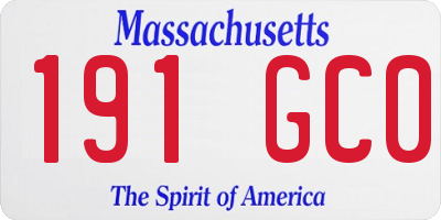 MA license plate 191GC0
