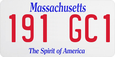 MA license plate 191GC1