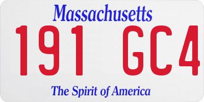 MA license plate 191GC4