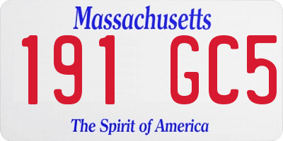 MA license plate 191GC5