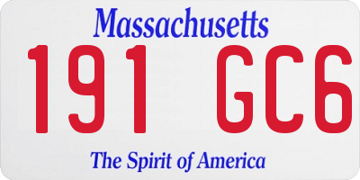 MA license plate 191GC6