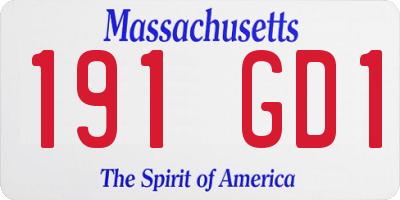 MA license plate 191GD1