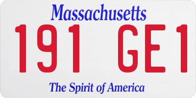 MA license plate 191GE1