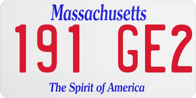 MA license plate 191GE2