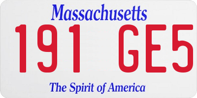 MA license plate 191GE5
