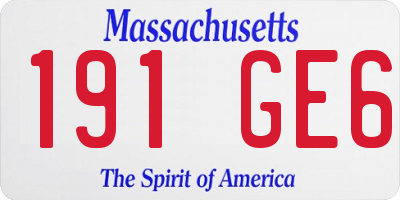 MA license plate 191GE6