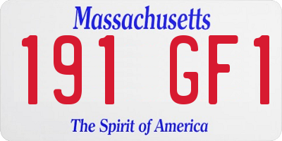 MA license plate 191GF1