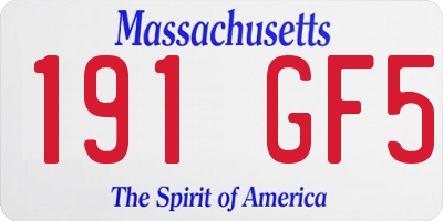 MA license plate 191GF5