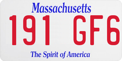 MA license plate 191GF6