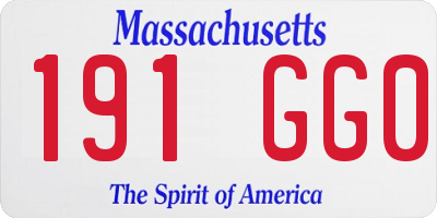 MA license plate 191GG0