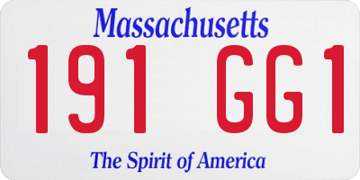 MA license plate 191GG1