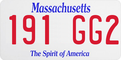 MA license plate 191GG2