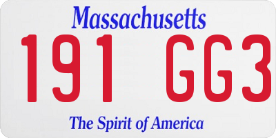 MA license plate 191GG3