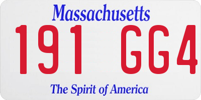 MA license plate 191GG4
