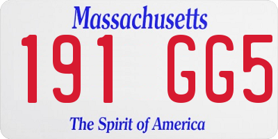 MA license plate 191GG5