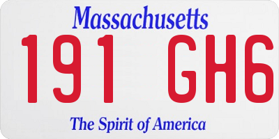 MA license plate 191GH6