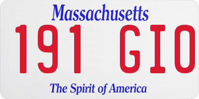 MA license plate 191GI0